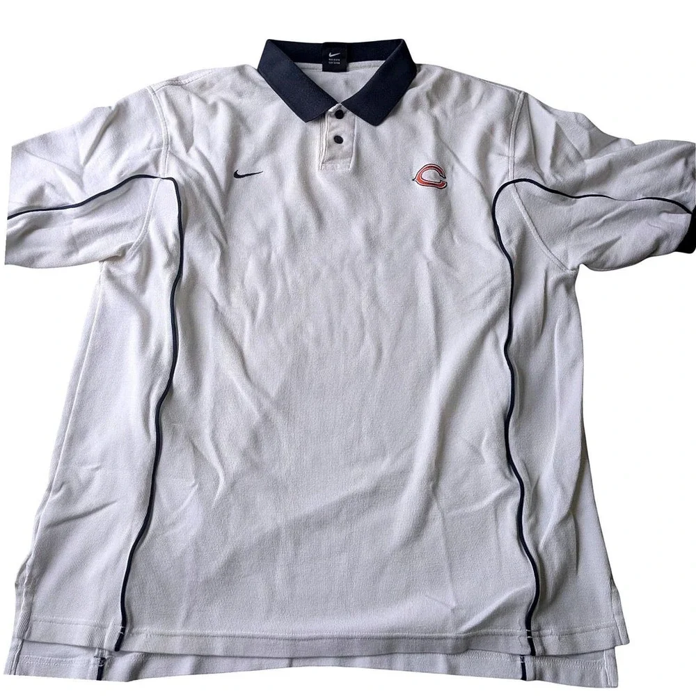Nike Team Chicago Bears NFL Polo‎ Shirt Mens Large Vintage 90s Short Sleeve